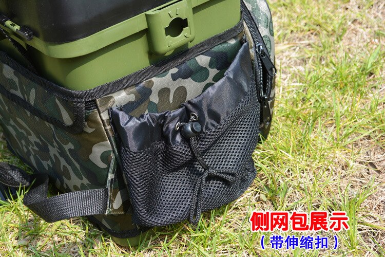 34x18x40cm Carp Sea Fishing Green Harness Bag Pack Rucksack Converter Pocket for Seat Boxes Tackle Boxes Two-Layer Sea Lake Fish