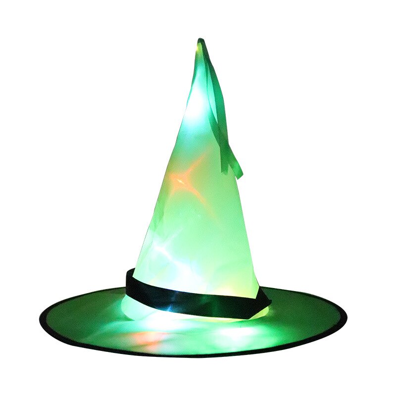 LED Flashing Party Hat Glowing Witch Hat Children Adults Performance Props Halloween Party Supplies: green flashing