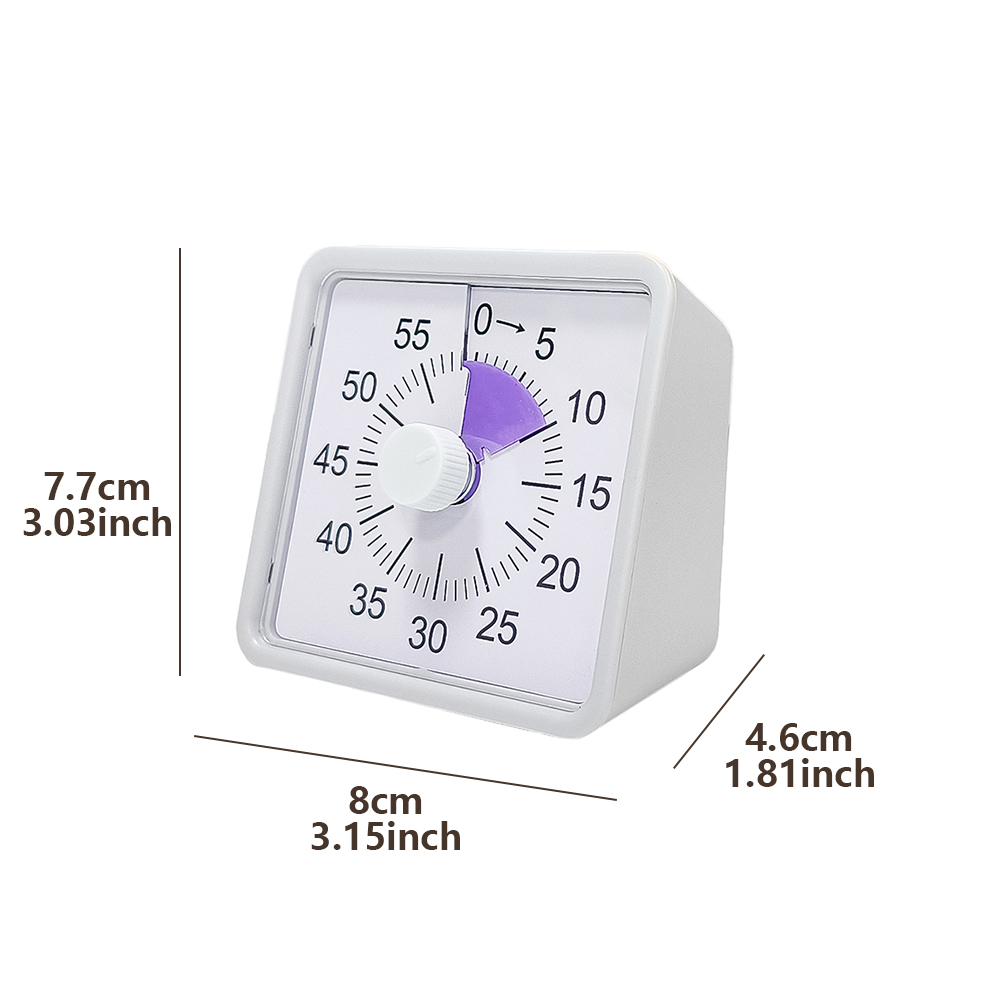 Silent Cooking Countdown Timer for Children and Adults, Visual Time Manager, Learning Exercise Timer, 60 Minutes
