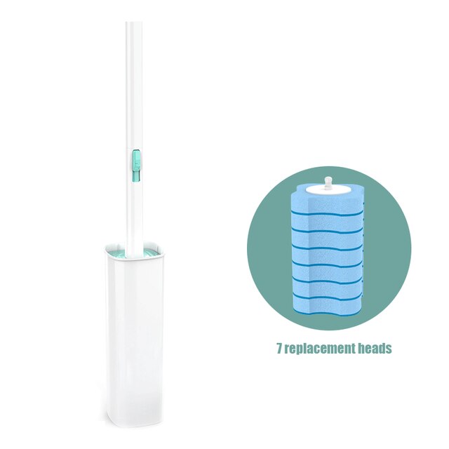 Jednorazowa szczotka robić wc z szczotka wymienna głowica ścienna szczotka robić czyszczenia z płyn czyszczący robić czyszczenia łazienki: A biały 7brush głowa