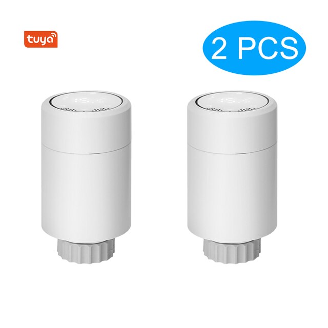 Hapythda Zigbee 3.0 – actionneur de radiateur intelligent, thermostat Programmable Tuya, vanne TRV, contrôleur de température Via Alexa: 2PCS White