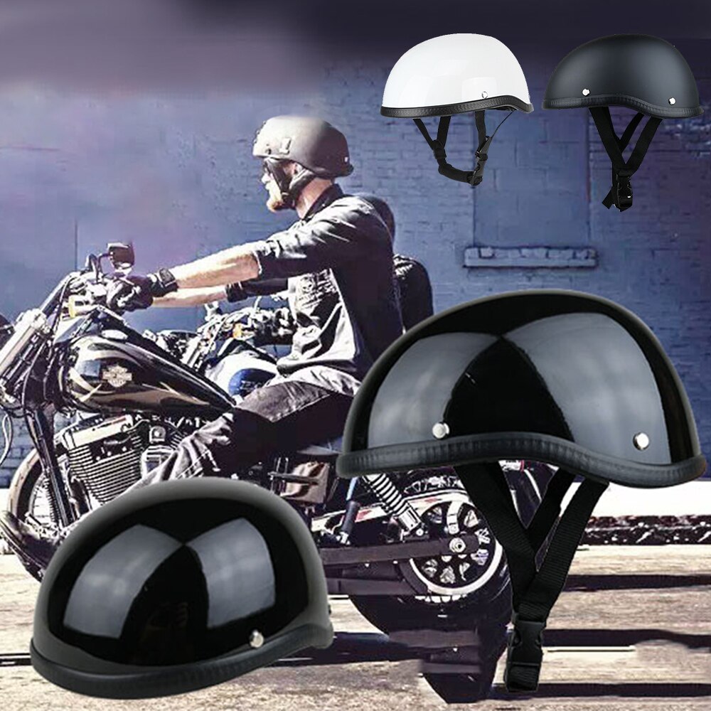 Half Gezicht Motorhelm Half Helm Open Gezicht Casco De Moto Voor Cafe Racer Chopper Scooter Matzwarte Motorhelm