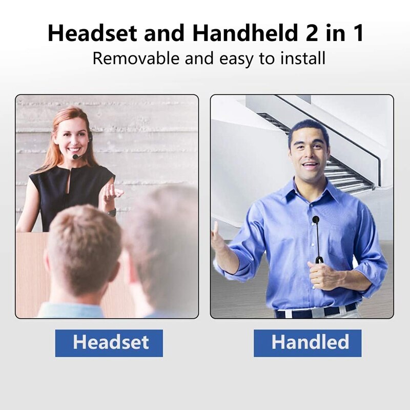 Trådløst mikrofon headset trådløst headset mikrofon system til stemmeforstærker scene højttalere lærer tour guides