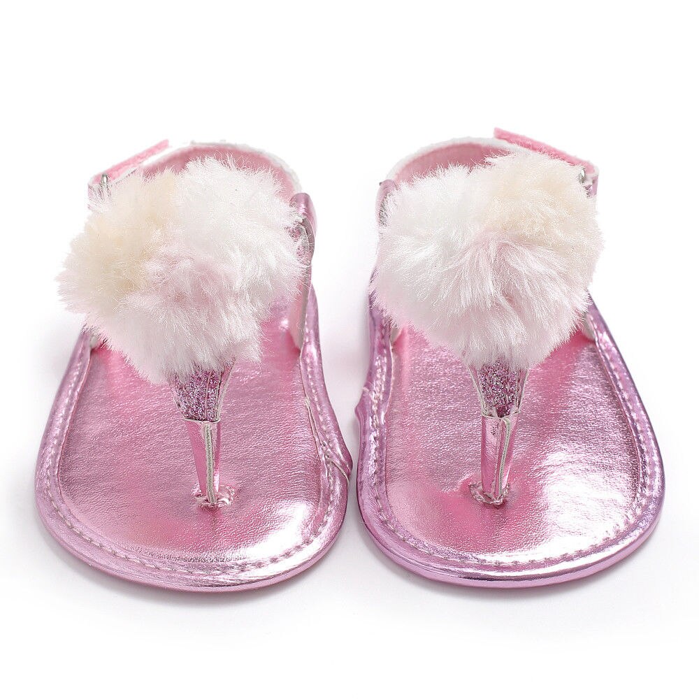 Infants Baby Girls Sandals Princess Summer Newborn Prewalker Girl Baby Shoes Slip-on Flat Shoes: Pink / 13-18 Months