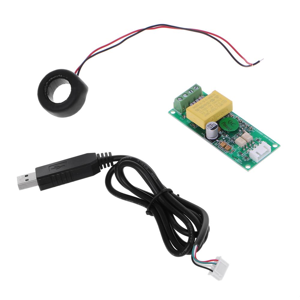 AC 80-260V 100A Elektrische Monitoring En Communicatie Module, TTL Poort Power Energie Voltmeter, met CT en USB Kabel