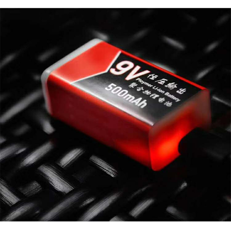 Gtf 9v usb genopladeligt lithium batteri 500 mah li-polymer batteri til multimeter mikrofon legetøjs fjernbetjening