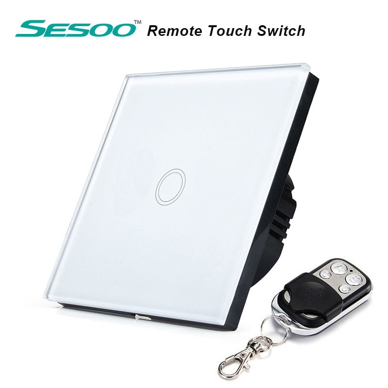 SESOO EU Standaard Smart Switch 1 Gang1 Manier met Afstandsbediening LED + verlichting Muur Schakelaar, draadloze Afstandsbediening Touch Schakelaar