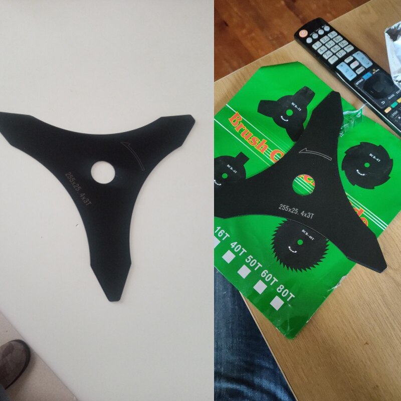 10 Inch 3 Teeth Brush Cutter Trimmer Blade Brushcutter Replacement for Grass Garden Tool Parts Strimmer Lawn Mower Accessories