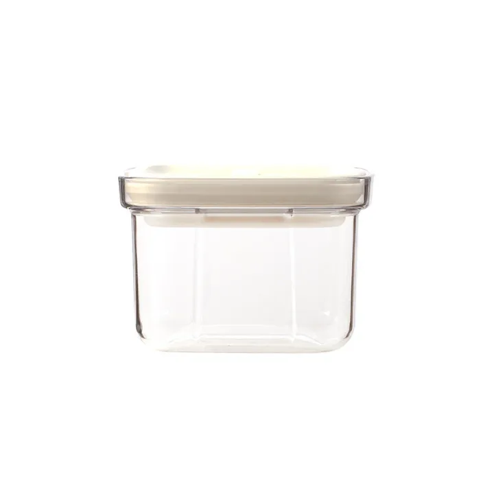 Voedselopslagcontainers Keukenopslag Organisatiedoos Transparante potten voor PET-voedseldoosdeksel: Light Grey
