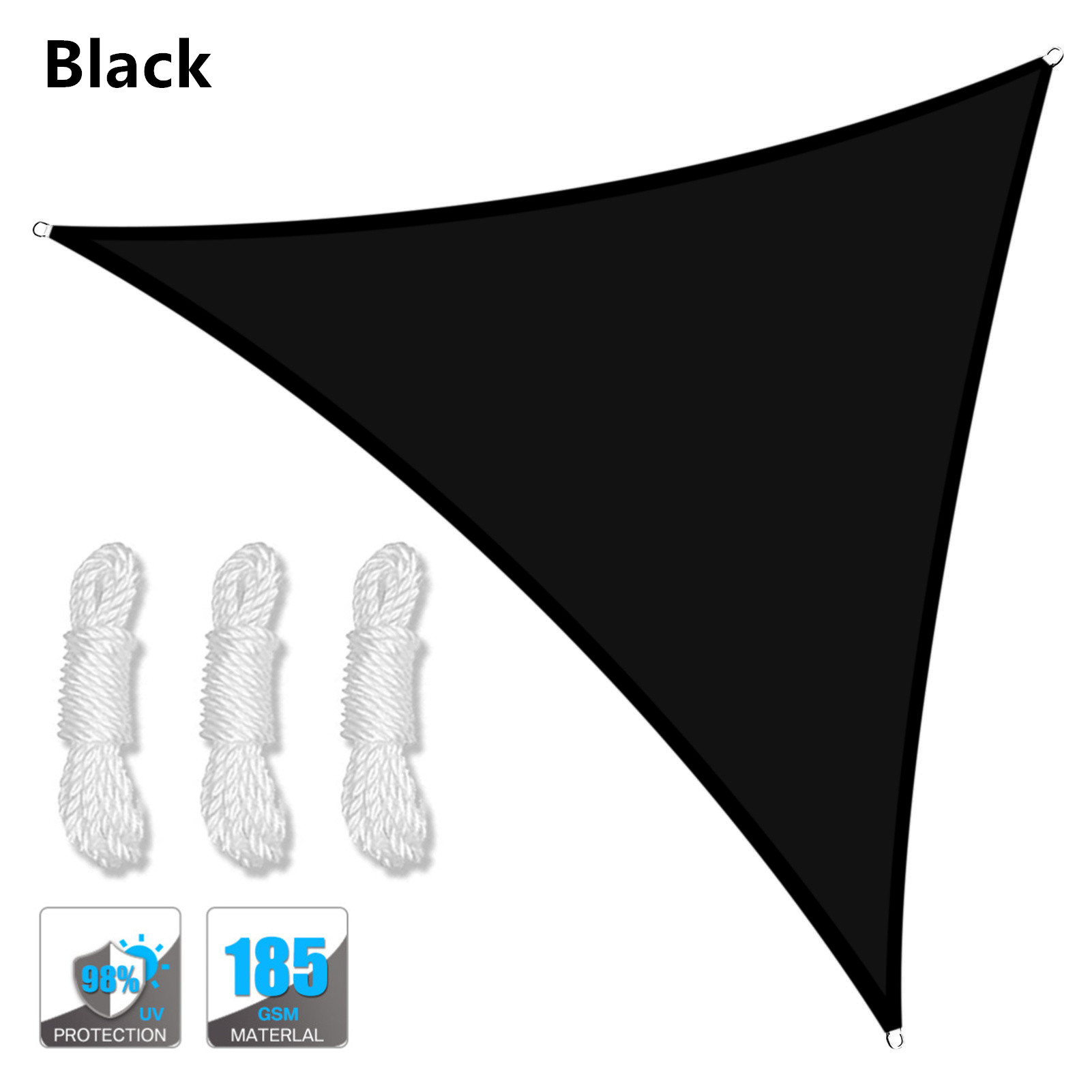 Toldo de vela triangular para sombra de sol, impermeable, bloque UV, tela de sombra para Patio exterior, jardín, patio trasero, tienda de campaña para coche, 2/3/3,6/5M: 2 x 2 m / Azul