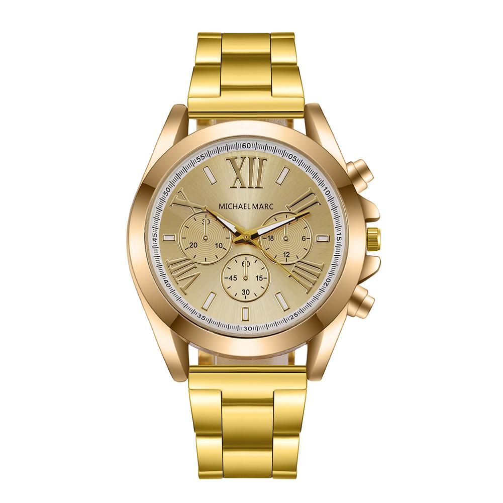 Gold Silver Stainless Steel Women Watches Brand Luxury Ladies Wristwatches Rome Female Quartz Watch Clock: Gold