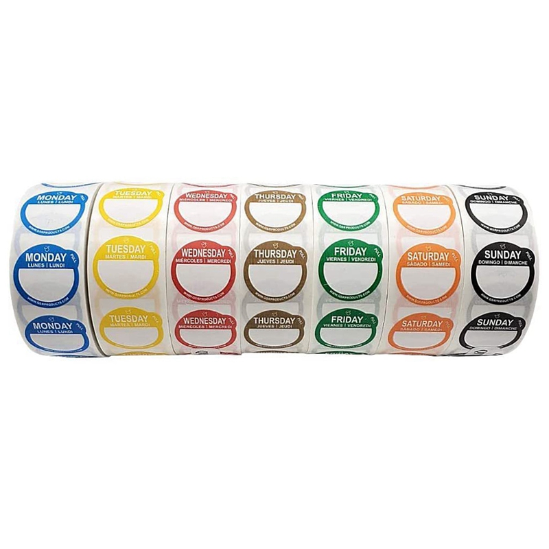 Monday-Sunday Striking Writing Labels Easy-To-Peel Daypoint and Warehouse Management Stickers Peel-Off Labels: Default Title