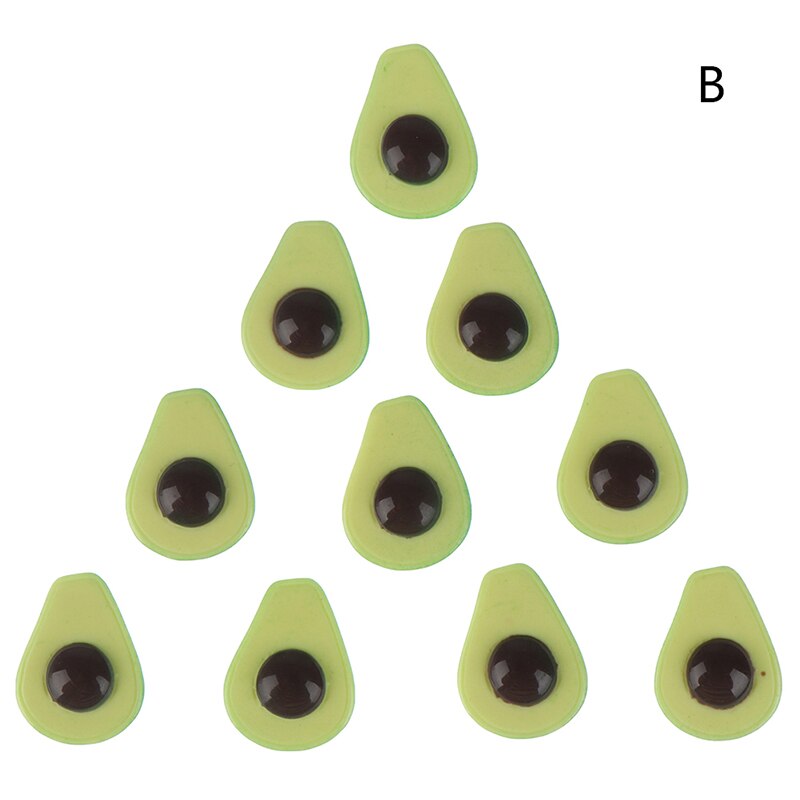 10 stücke Avocado Scheiben Schleim Liefert Spielzeug Hinaus Für Flauschigen Klar Schleim Harz Obst Scheiben Reize Zubehör: B