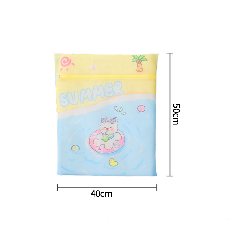 Cartoon Kat Waszak Waszakken met Rits Ondergoed Kleding Mesh Zakken Voor Thuis Wasmachines Leuke Waszak: Oranje