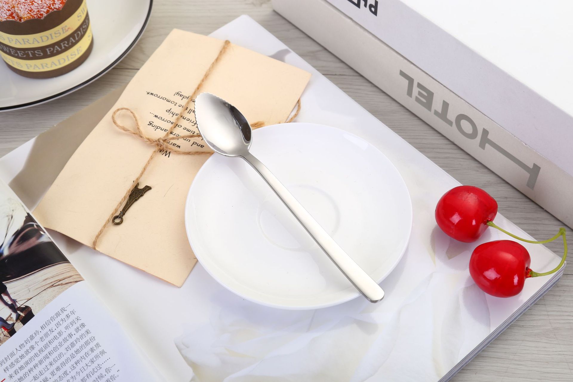 Stainless steel fruit puree spoon baby food supplement scraping mud spoon kids spoon mini spoon: True color