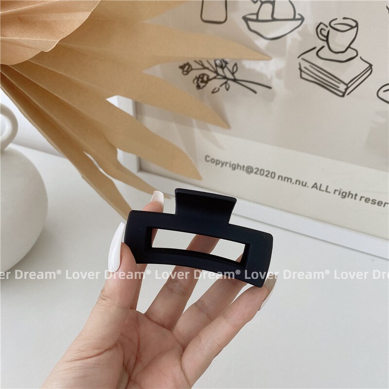 Pinzas grandes para el pelo para mujer, horquillas acrílicas esmeriladas, pasador, pinzas de cangrejo, accesorios para el cabello, color negro: 7 8cm