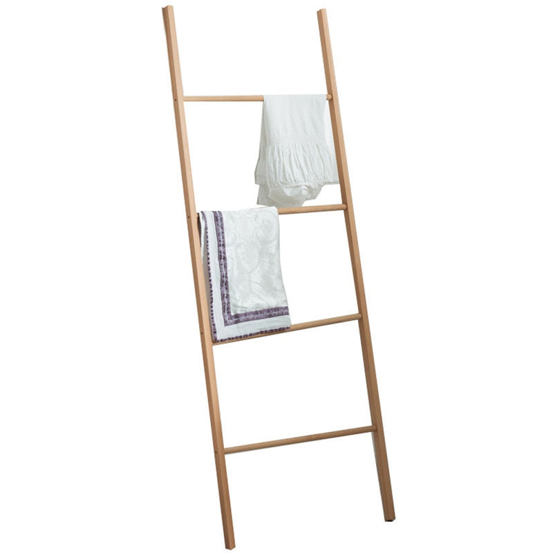Ladder hanger trapezoidal solid wood coat rack simple bathroom hotel towel rack