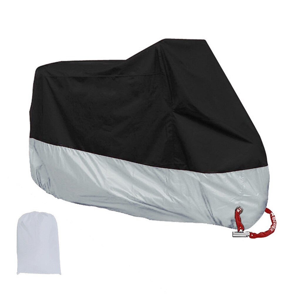 Motor Cover Waterproof Outdoor Protector Rainproof Outdoor Blanket Motorcycle Rain Sun Dust proof Moto Cloth: XL / Black and silver