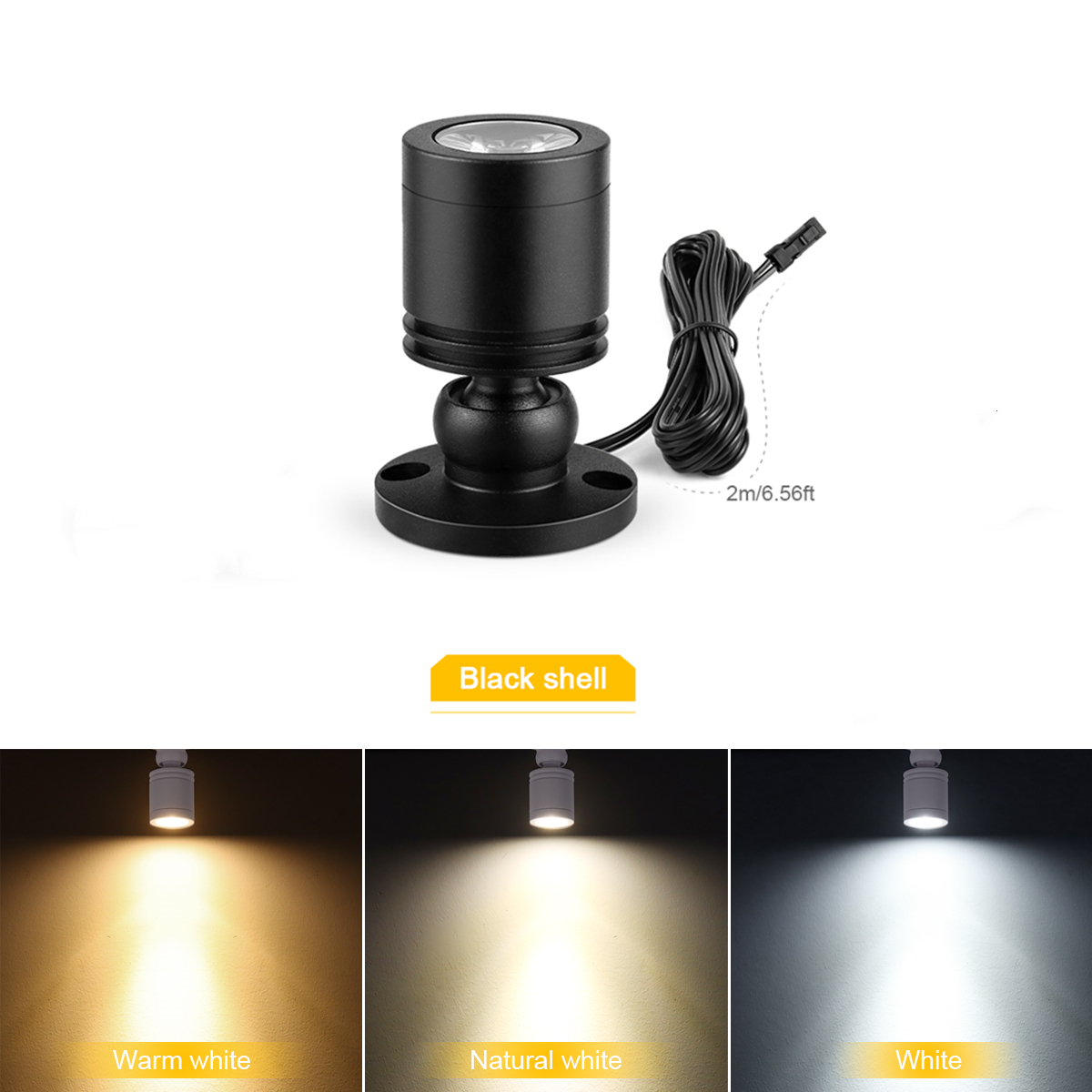 1 to stk. 10 stk. led-lys 12v stk. downlight i aluminiumsmateriale med svart skall, dupont-grensesnitt, innendørs takdekorasjonsspotlight ,2 stk. installasjonsmetode