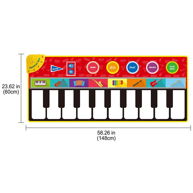 148 x 60cm elektroninen monitoimimusiikki piano vauvan leikkimatto 8 soitinyhdistelmää musiikkimatto koulutuslelut lapsille lapsille