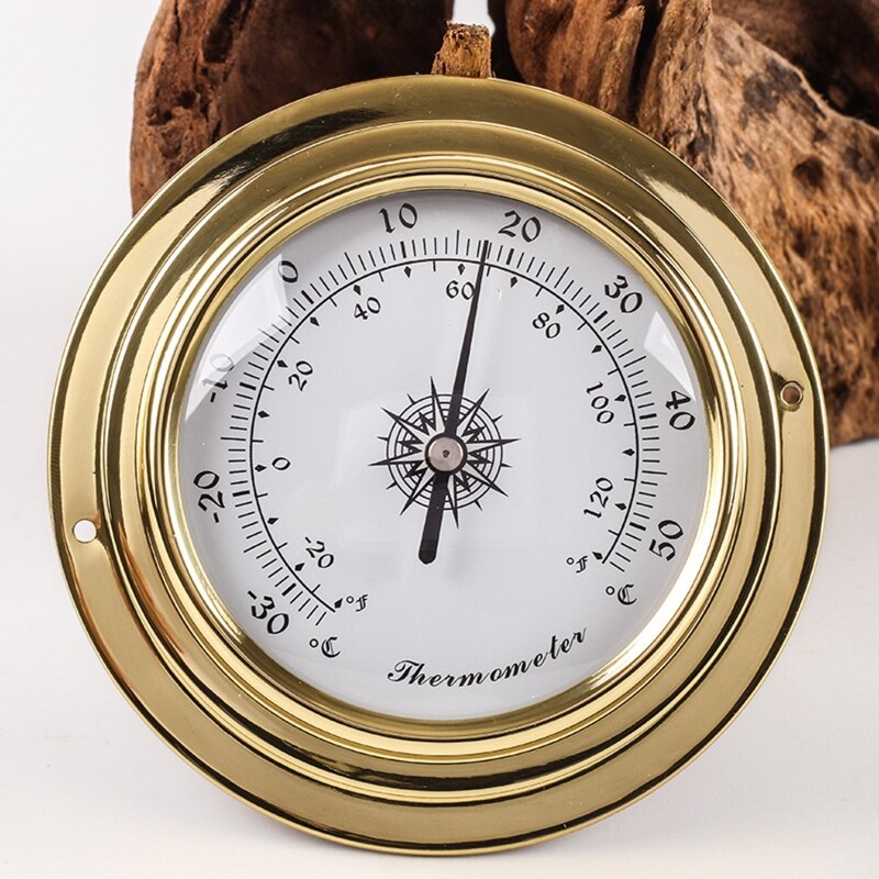 2022 neue 4 teile/satz Thermometer Hygrometer Barometer Uhr Uhr Kupfer Shell Zirkonium Marine für Wetter Station 4 Zoll