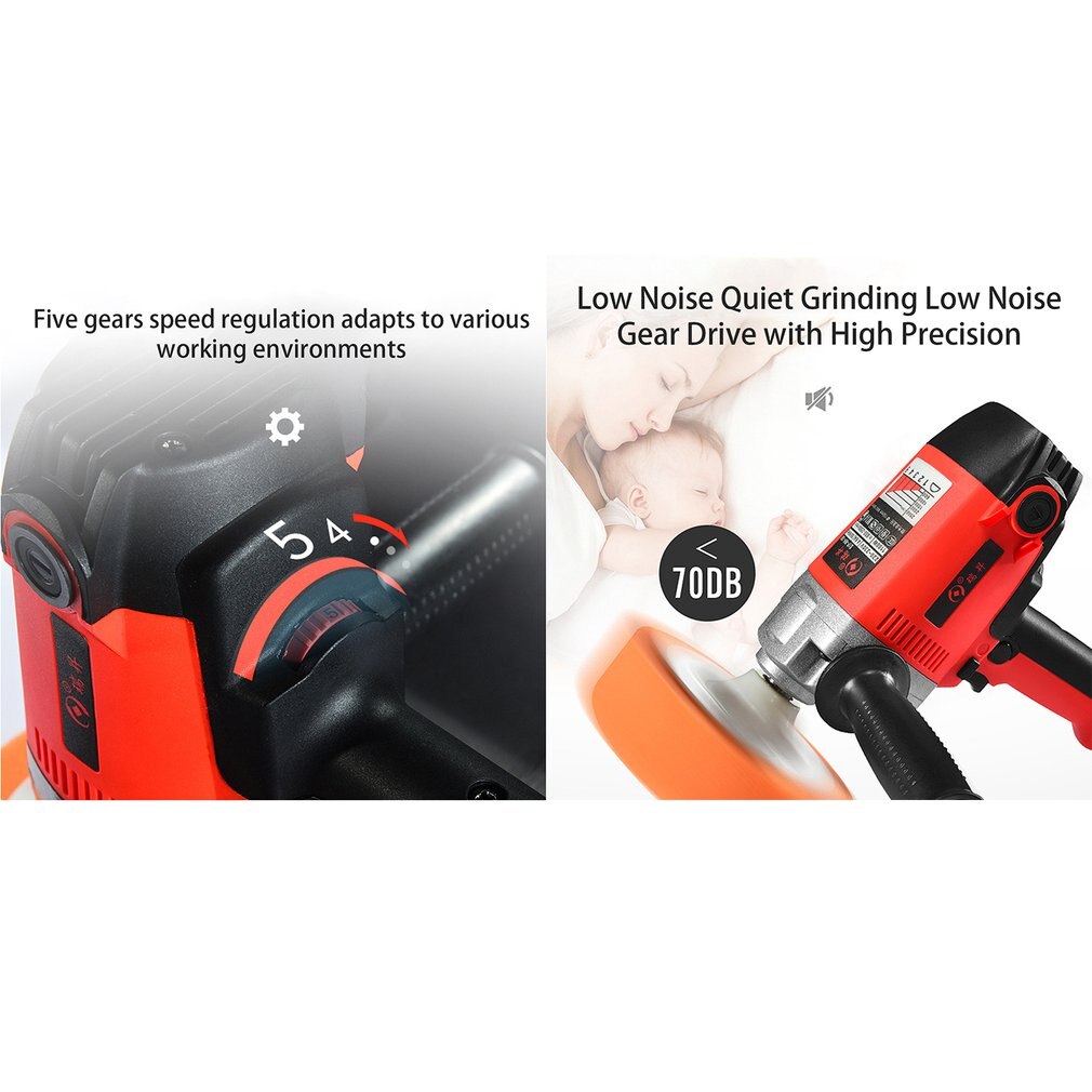 1100W 220V Electric Car Polisher Machine Auto Polishing Machine Adjustable Speed Sanding Waxing Tools Car Set Power Tool EU Plug