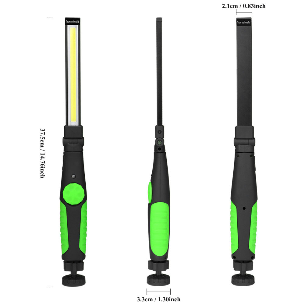 Lampes de travail LED COB, lampe de poche pliante avec Base magnétique, bande Rechargeable, lumière d'inspection lumineuse pour la réparation automobile