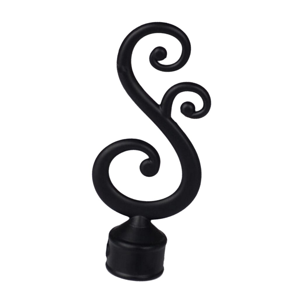 Various Curtain Pole Finials Window Panel Rod Decorative Ends Head - 1 Pcs PICK: Black K