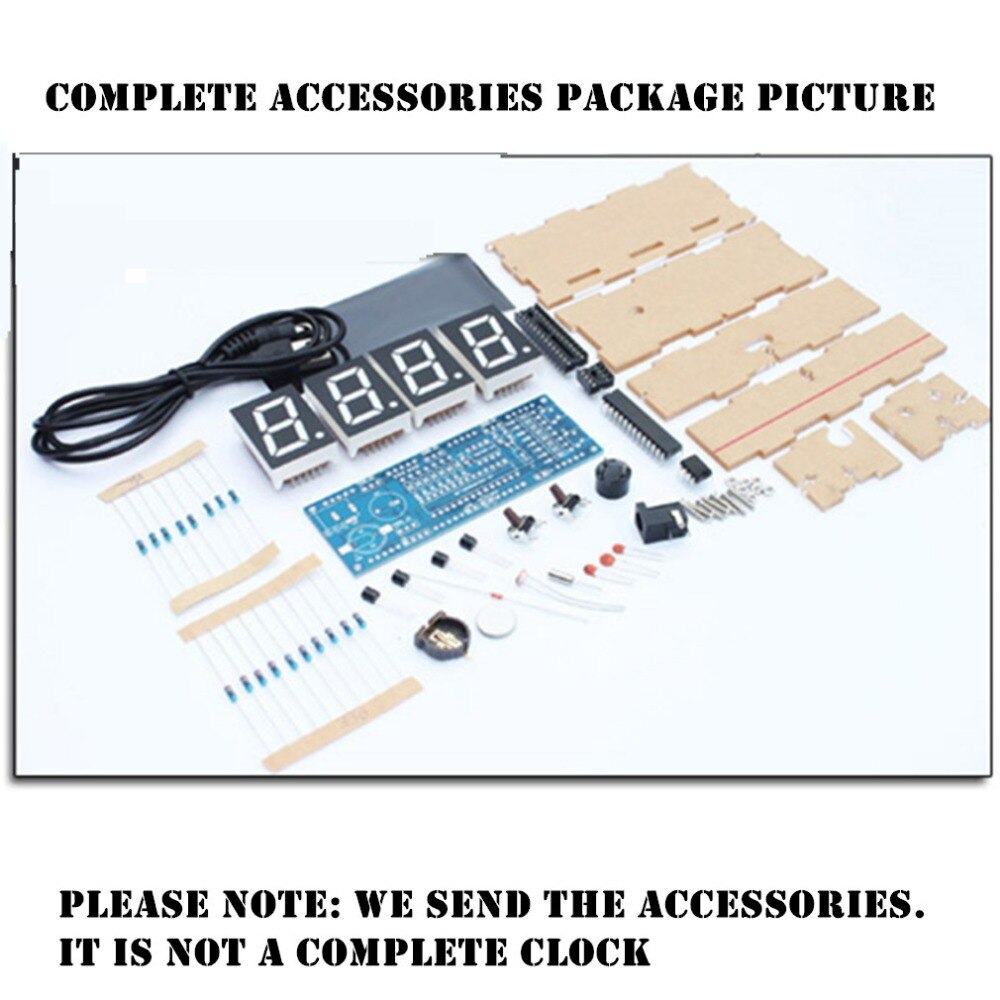 DIY SCM digitale klok suite met betrekking tot 1 inch LED digitale buis elektronische klok DIY onderdelen met de shell