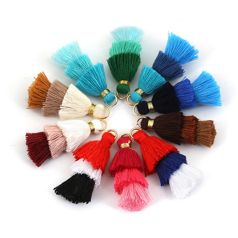 Nieuwste 3 lagen polyester katoenen kwastjes bedels voor oorbellen ketting sieraden doe-het-zelf bevindingen maken rugzak decoratie