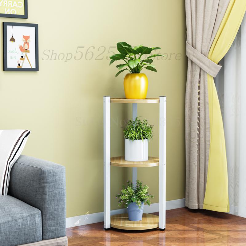Multi-layer flower stand interior decoration space balcony flower stand wrought iron living room flower pot rack small flower