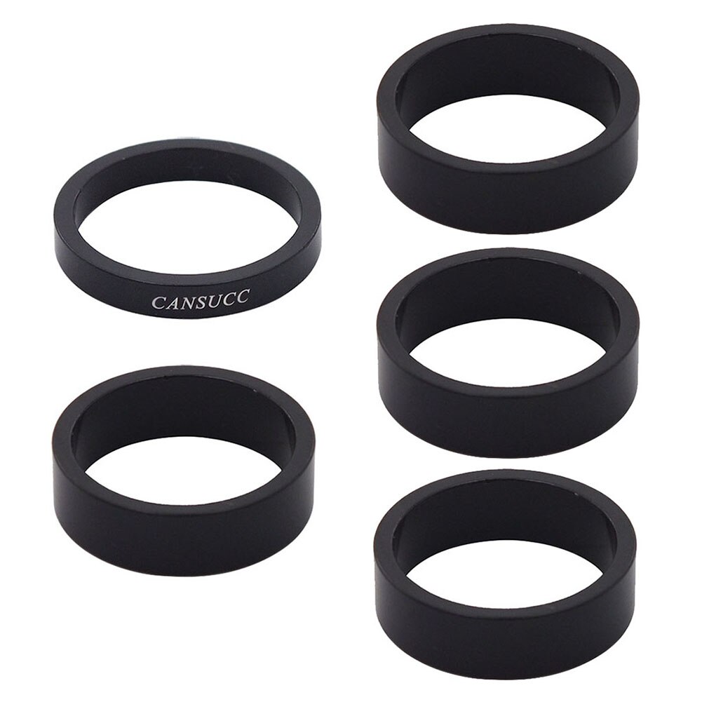 Arandela de horquilla delantera para bicicleta de montaña, arandela de eje de manillar, espaciador, juntas, horquilla delantera de 5/10mm, accesorios para bicicleta de carretera: Black