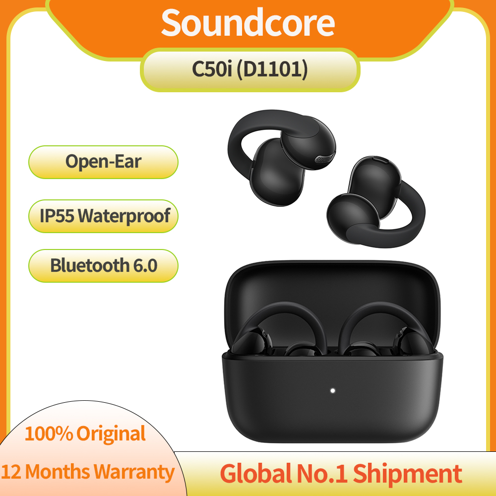 Soundcore  c50i clip-on bluetooth-oortjes - draadloos, compatibel met apple, met engelse vertaling, bluetooth 6.0