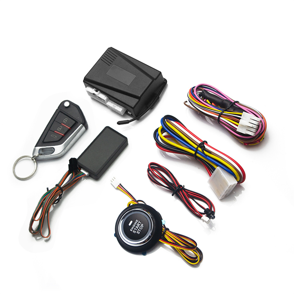 Mobile Phone Remote Control Start Car Autostart Engine One Button Start Stop System Automatic Engine starter Central Locking: black