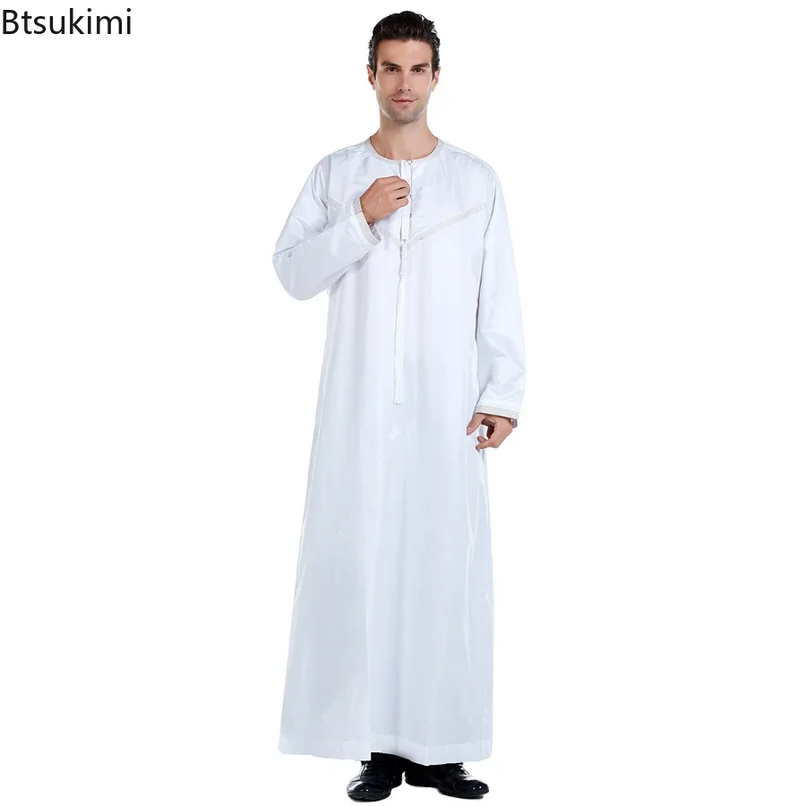 Ramadan Muslimische Männer Kleidung Jubba Thobe Langes Kleid Pakistan Dubai Arabisch Djellaba Kaftan Abaya Islamische Gebet Kleid Gottesdienst