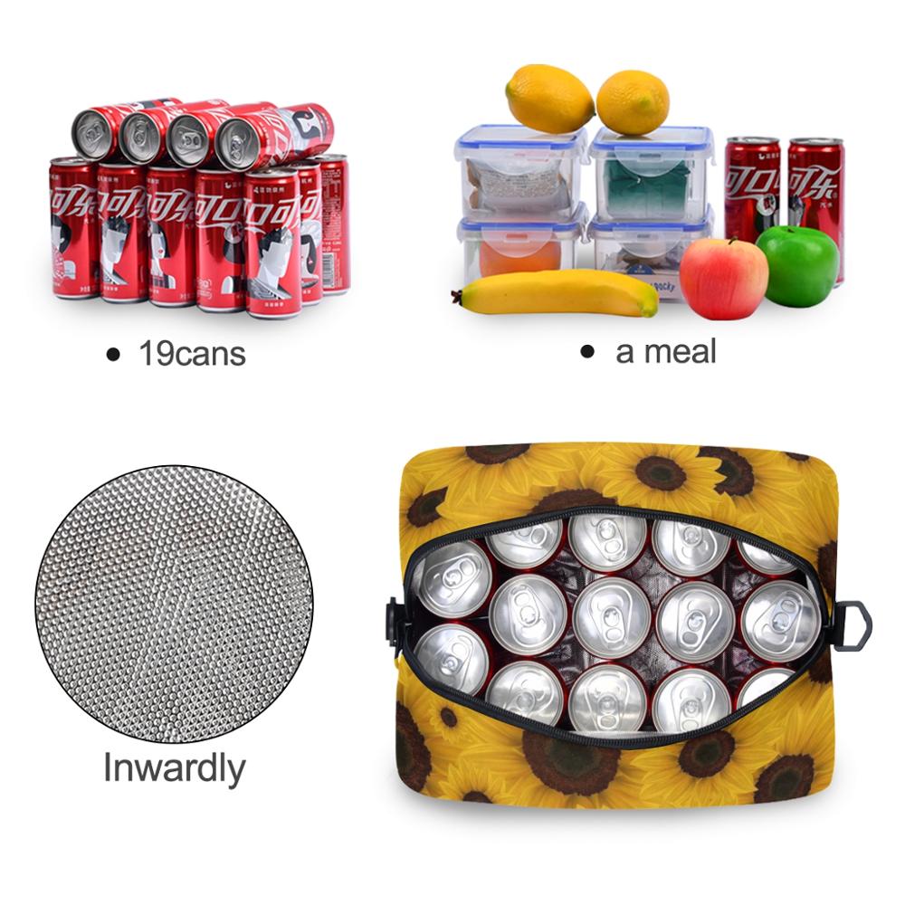 Zonnebloem Vrouwen Mannen Lunchbox Draagtas Voedsel Verse Thermische Geïsoleerde Lunch Zakken Koeler Voor Jongens Meisje Kids School Picknick bento Bag