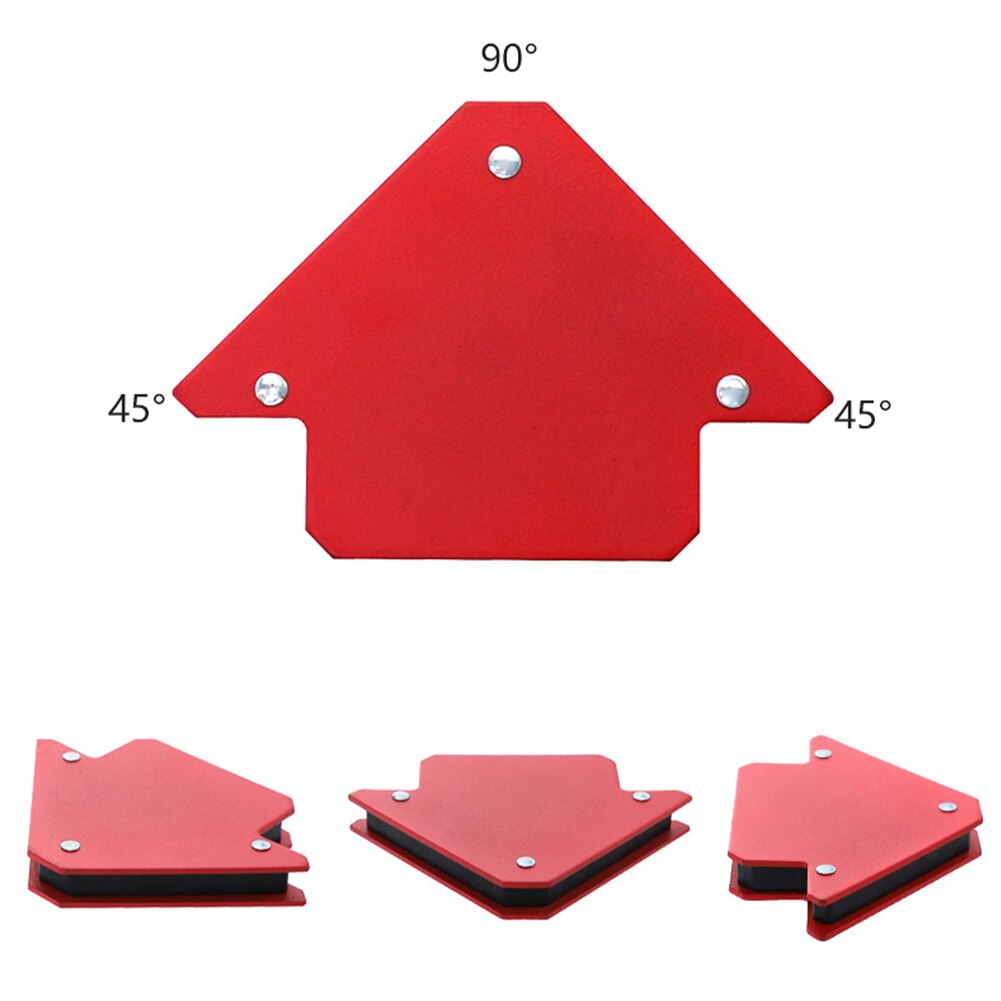 6 stk uden afbryder rød super magnetisk lodning positioner svejsning locator mini trekant hjem fast vinkel metal