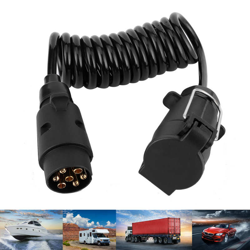 2M Lente Kabel Cord 7Pin Trailer Plug Socket Adapter Bedrading Connector Voor Caravan