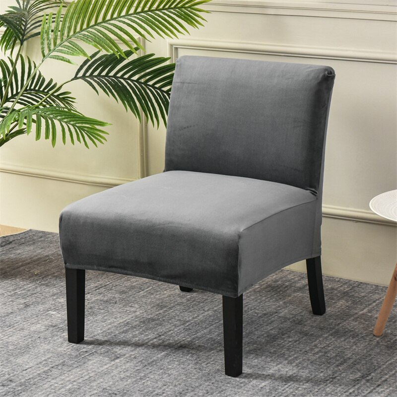 Velvet Accent Chair Cover Without Arm Pink Chair Slipcover Nordic Stretch Armless Chair Covers Elastic Furniture Protector Cover: A13 Chair Cover