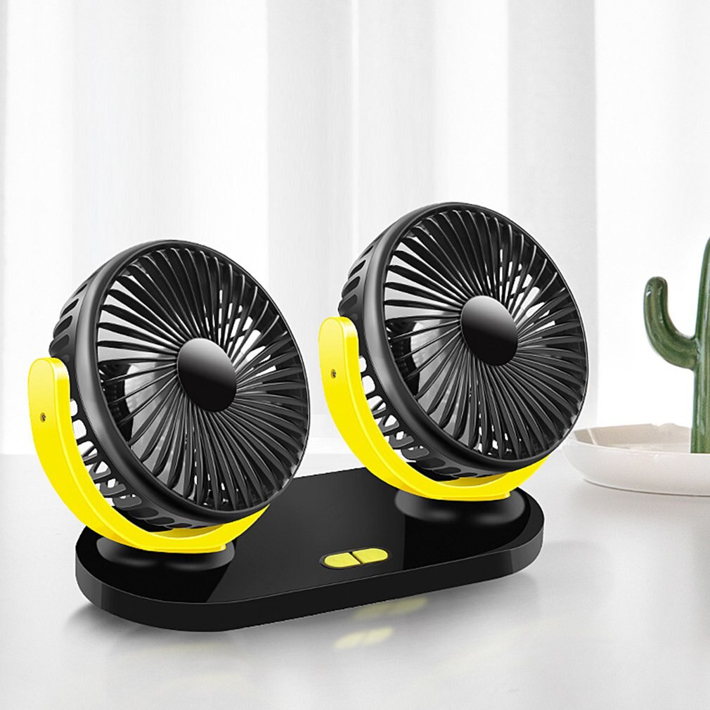 12V Usb Rechargeable Car Cooling Fan Low Noise Summer Air Conditioner 360 Degree Rotating Mini Cooling fan