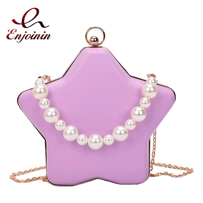Sterne bilden Kasten Geldbörsen und Handtaschen für Frauen Luxus Party Kupplung Abend Tasche Perle Kette Schulter Tasche Umhängetasche