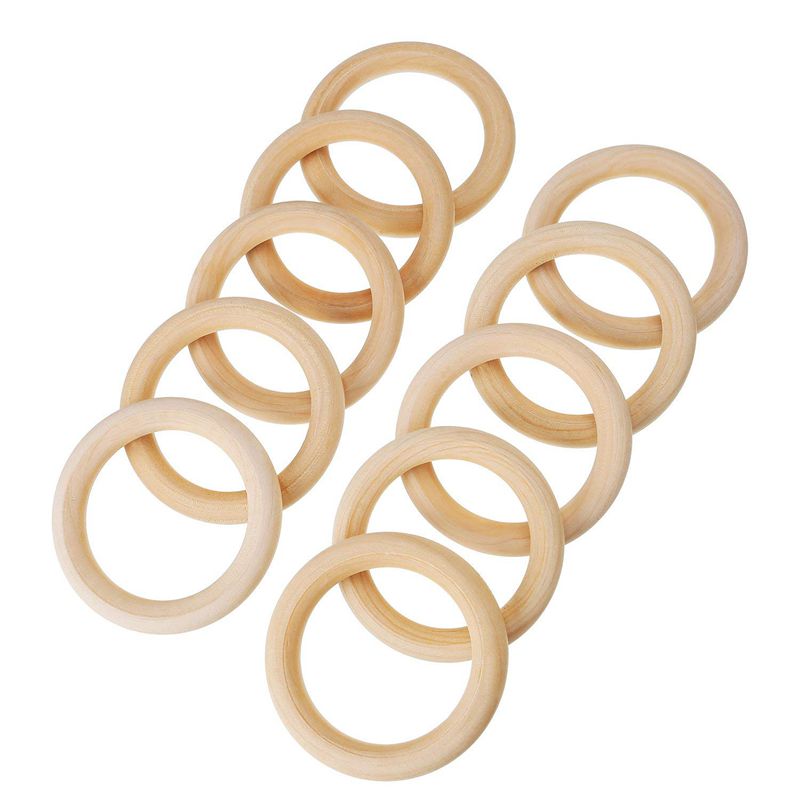 20 Pack Hout Ringen Houten Ringen Voor Craft, Ring Hanger En Connectors Sieraden Maken 70Mm