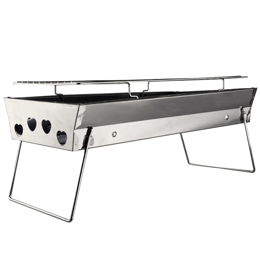 Cooking Portable Outdoor Heat Resistant Camping Foldable Stainless Steel Beach Thicken Durable Park Barbecue Stand Picnic