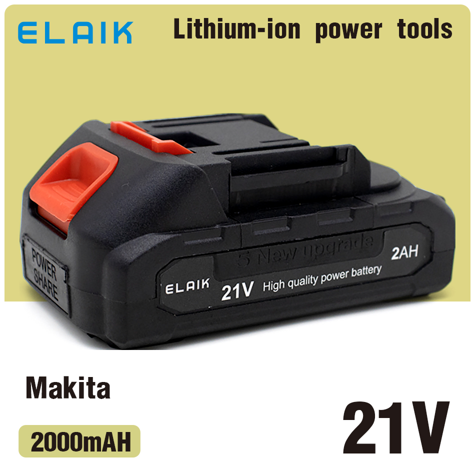 Makita 21V 2.0A Rechargeable Lithium Ion Battery High Capacity Cordless Electric Power Tool Battery Suitable Makita Power Tool: PURPLE