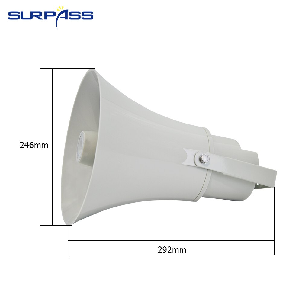 Waterproof IP66 Horn Speaker Outdoor PA Speakers Broadcasting System 30 Watts Loundspeaker ABS Bugle Audio 8Ω for Studio