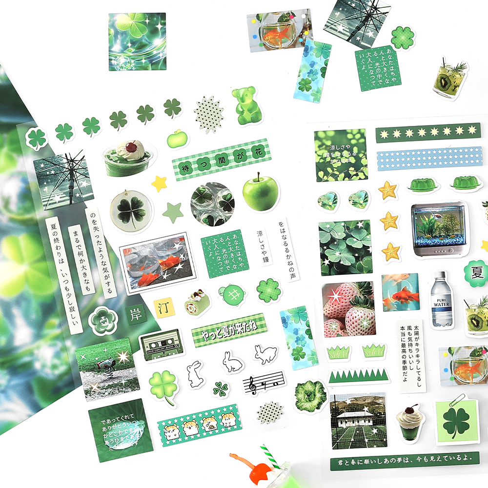 2 hojas Y2K Gen Z Kawaii Internet recuerdos de la infancia japoneses pegatina adhesiva troquelada diario Collage decoración diario