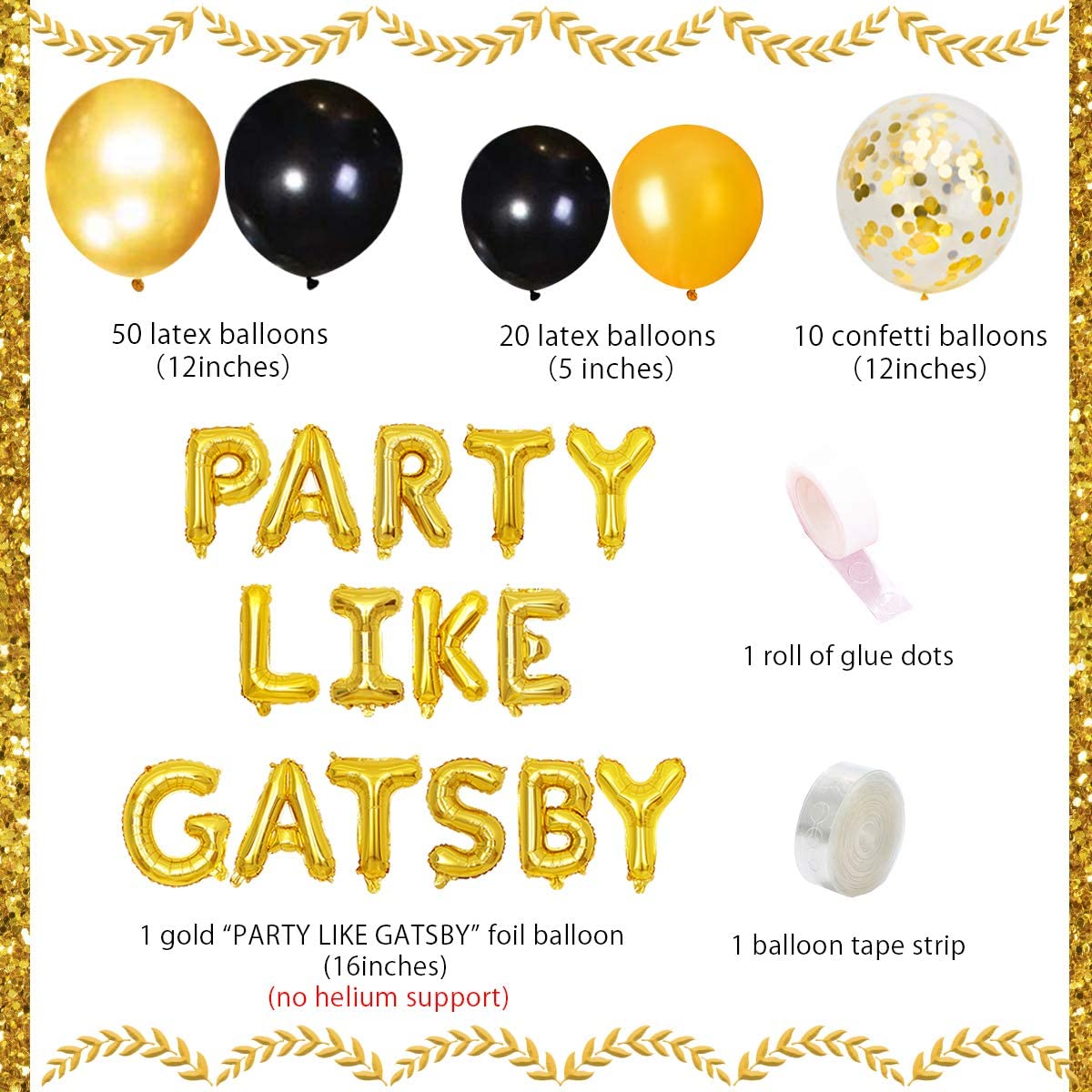 Great Gatsby Party Decorations Party Like Gatsby Balloons Black Gold Balloon Garland Arch Kit Roaring 20s Party Decorations