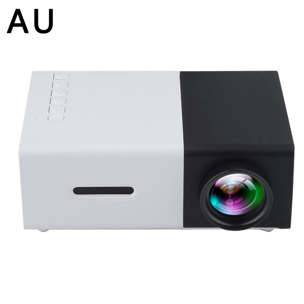 Portable Projector 3D HD LED Home Theater Cinema 1080p HDMI USB Audio Projector Yg300 Mini Projector Camara Masanori: black side dial-AU