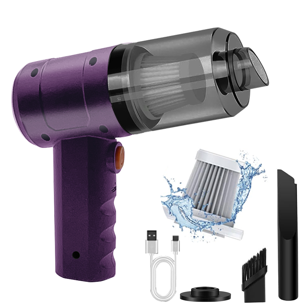 15000PA Compressed Air Dust Collector Handheld Vacuum Cordless High Power, Car Vacuum Cleaner Hairdryer Mini Portable: PURPLE