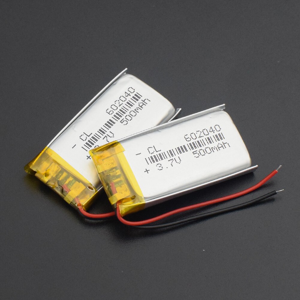 Posthume 602040 Li-ion batterie 3.7v 500mah pour GPS MP3 mi PSP Bluetooth haut-parleur li-po batterie Rechargeable 602040 40x20x6mm: 2pcs